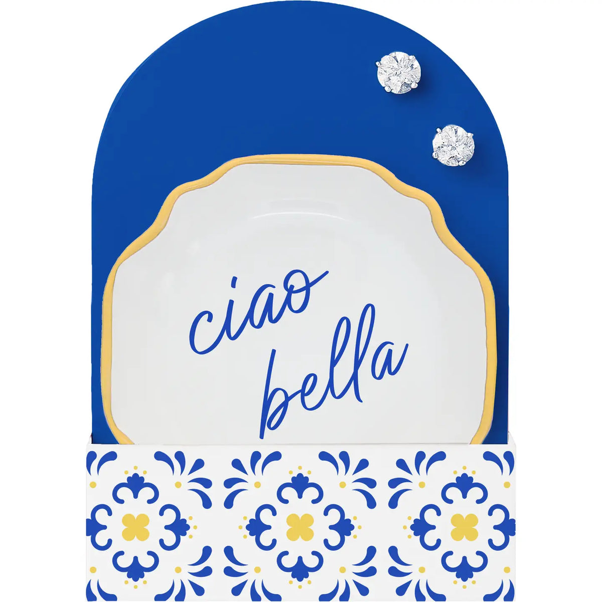 Ciao Bella Trinket Dish & CZ Stud Earring Set