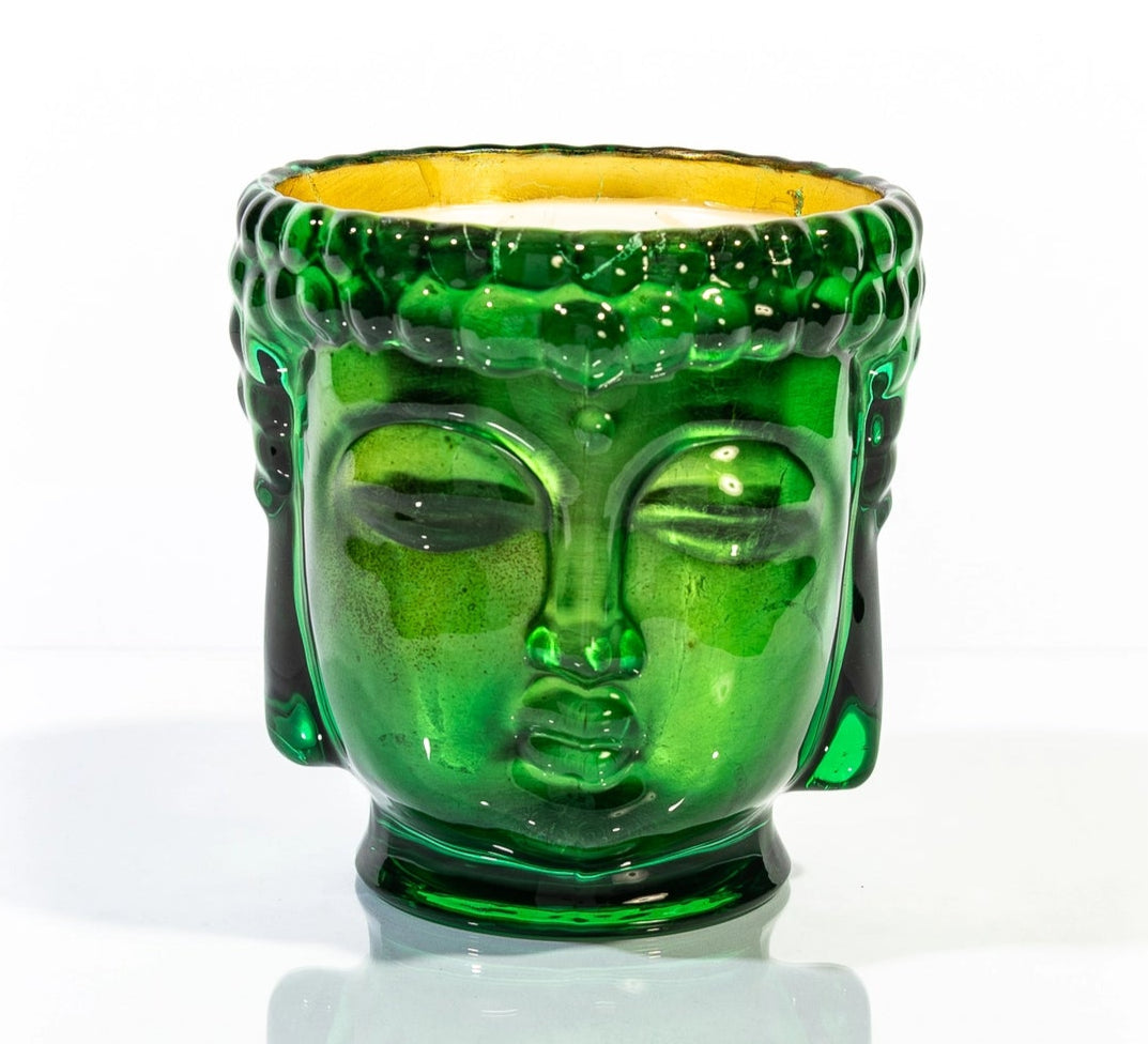 Cleopatra 24K Gold Emerald Glass Candle