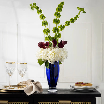 Cobalt Footed Vase, 10"H