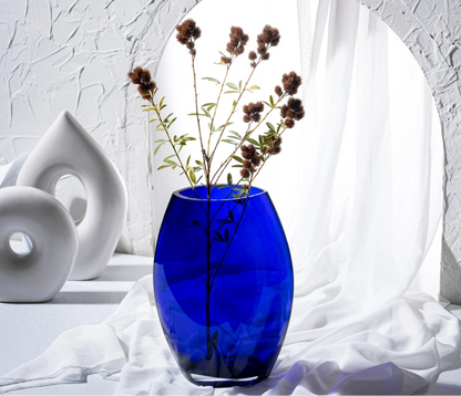 Cobalt Oval Vase, 12"H