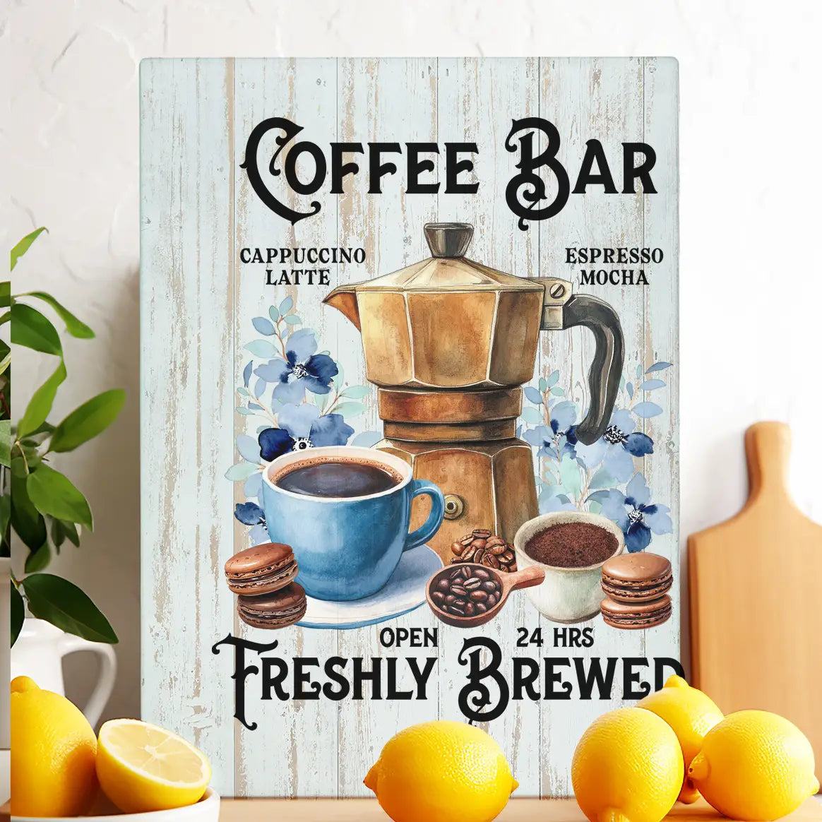 Coffee Bar Freshly Brewed Glass Cutting Board Trivet - NY Gift Boutique