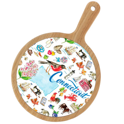 Location Themed Bamboo Cheese Board - Boot Scootin Bamboo & Ceramic Cheese Board Preorder ships March 3