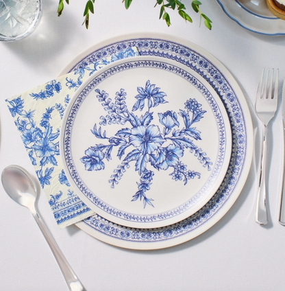 Coterie Bamboo Blue Toile Small Plates – Set of 4