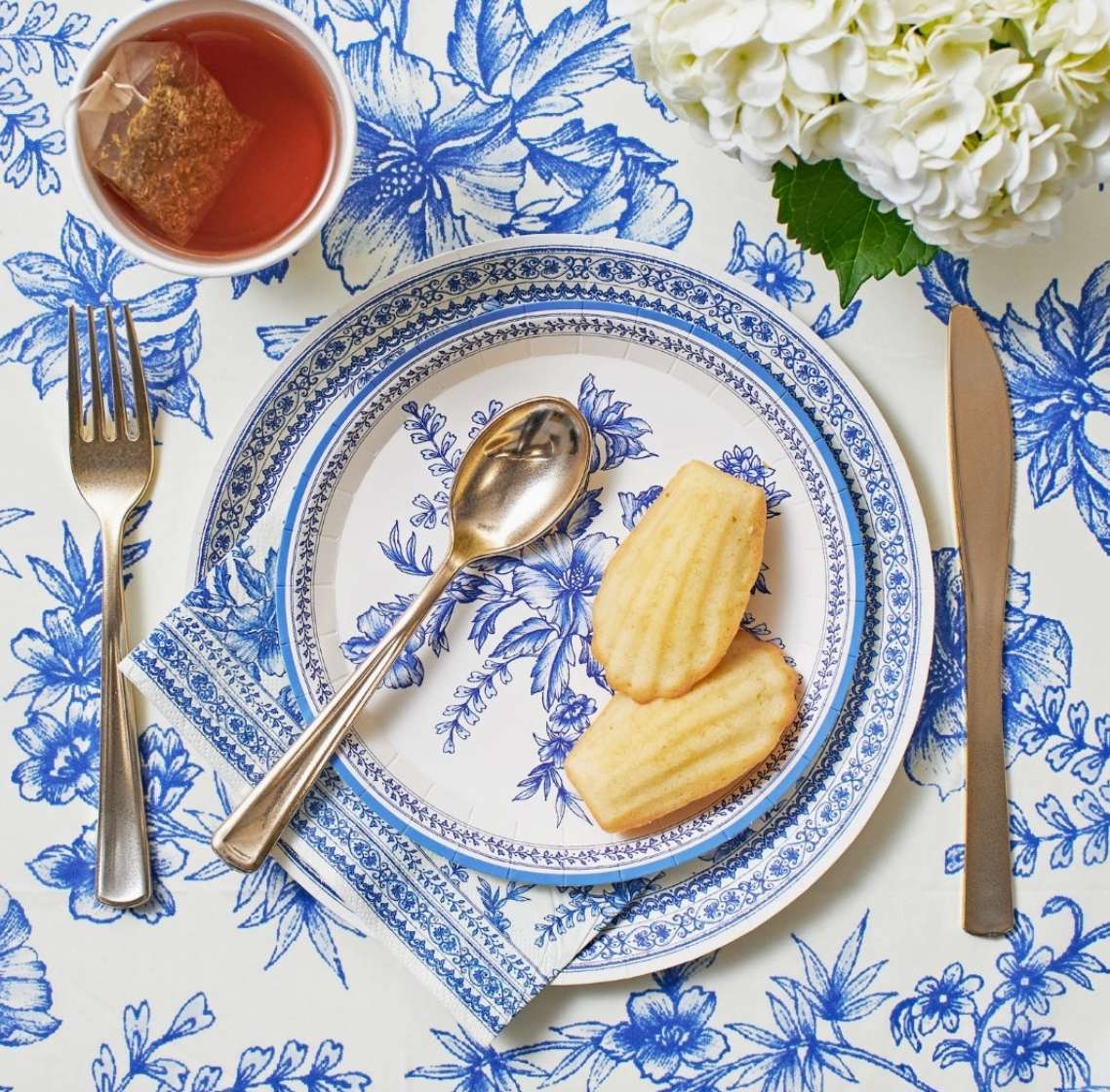 Coterie Bamboo Blue Toile Large Plates – Set of 4