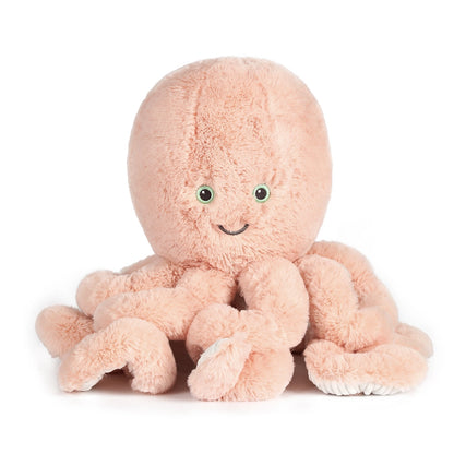 Peach Colored Plush Octopus Toy