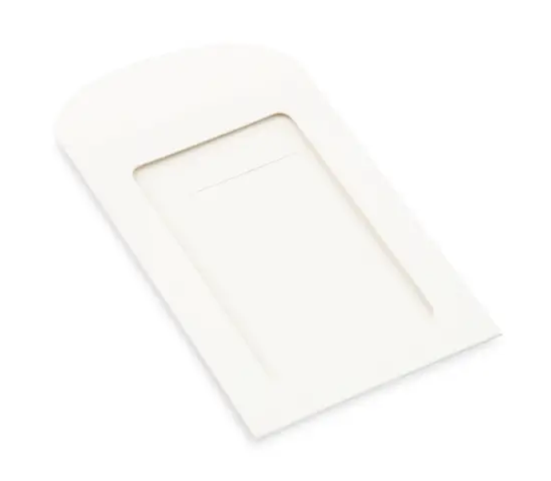 White rectangular object on a white background