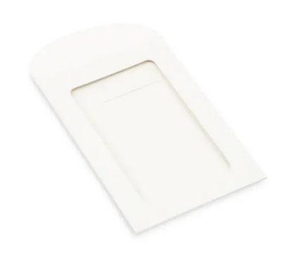 White rectangular object on a white background