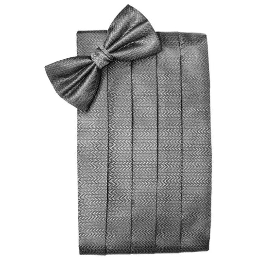 Herringbone Cummerbund & Bow Tie Set