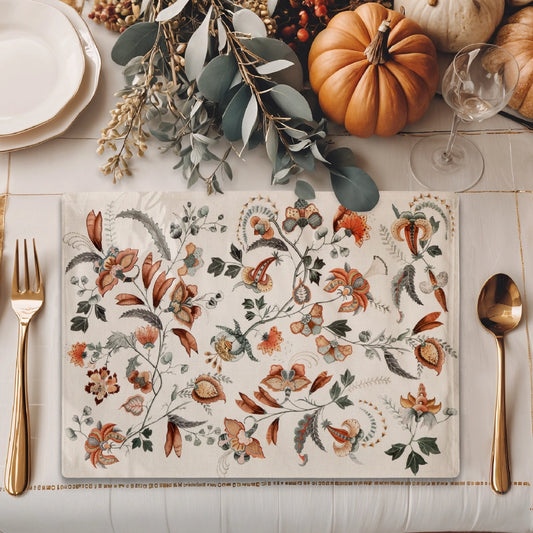 Dalida Fall -Placemats 100% Cotton 13" X 19" - Set of 4