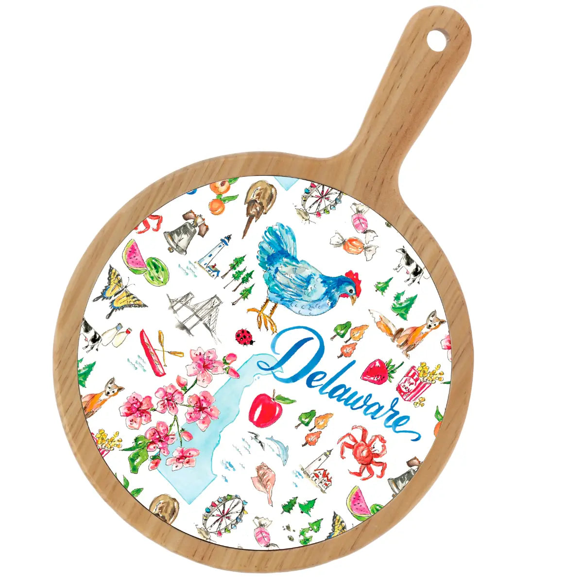 Location Themed Bamboo Cheese Board - Boot Scootin Bamboo & Ceramic Cheese Board Preorder ships March 3