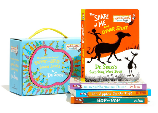 Set of Dr. Seuss books including 'The Shape of Me and Other Stuff' and 'Surprising Word Book'.