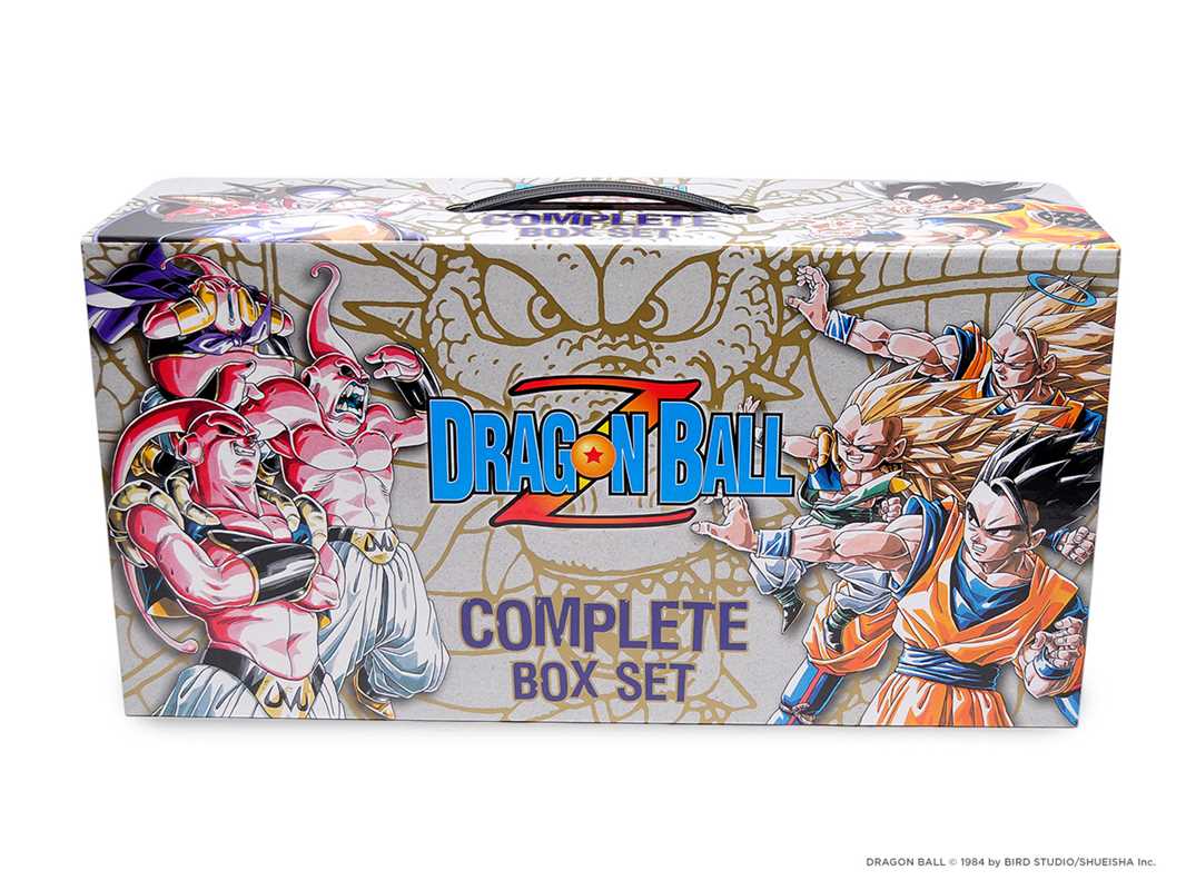 Dragon Ball Z complete box set packaging with characters and logo on a white background