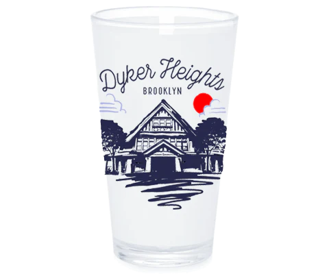 Dyker Heights Brooklyn Sketch Pint Glass