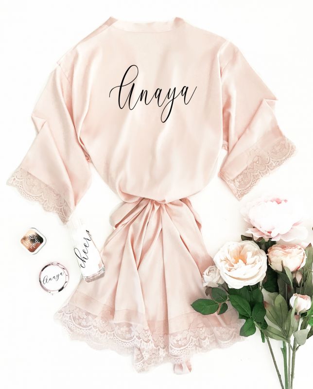 Personalized Satin Lace Robes