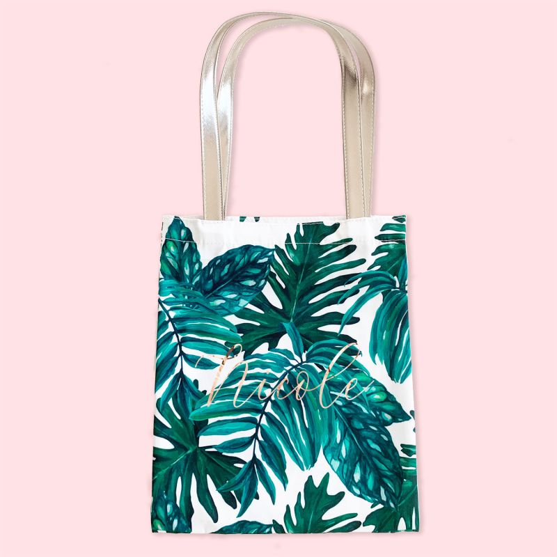 Personalized Palm Leaf Tote