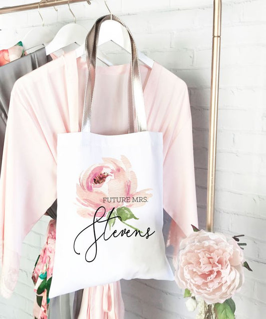 Personalized Spring Rose Tote