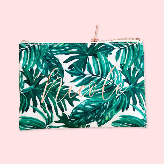 Personalized Palm Leaf Cosmetic Bag