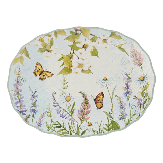 Easter Meadow Oval Platter 14in X 10.5in