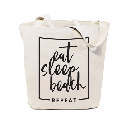 Eat Sleep Beach Repeat Canvas Tote Bag
