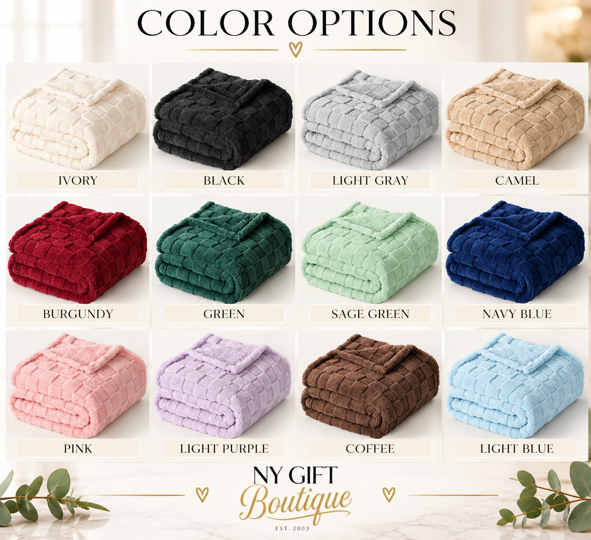 Checkered Personalized Fleece Throw Blanket