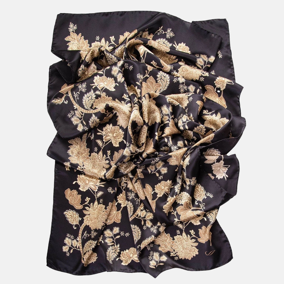 Esmeralda - Silk Scarf/Shawl - Black & Gold