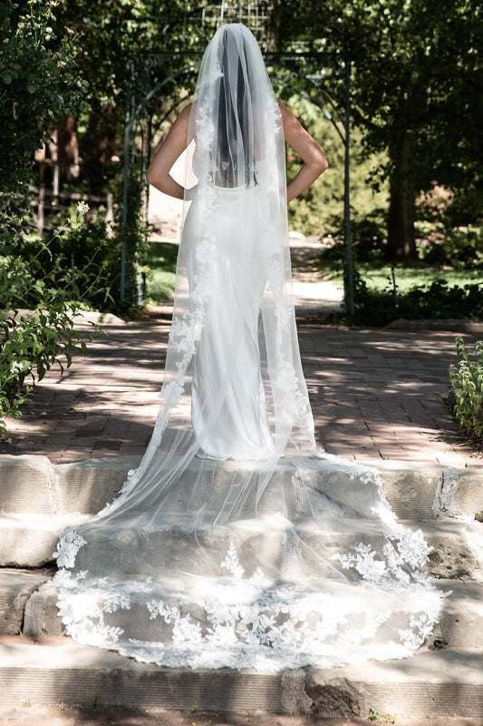 Embroidered Floral Cathedral Veil