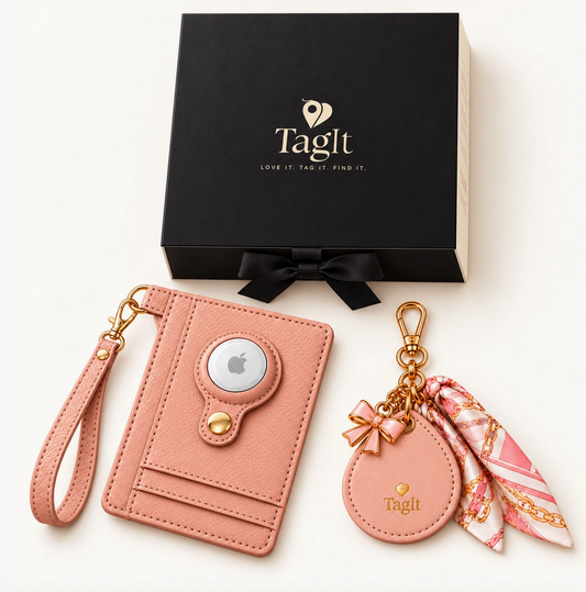 Everyday Duo Gift Set – Blush Wallet & Bow Keychain