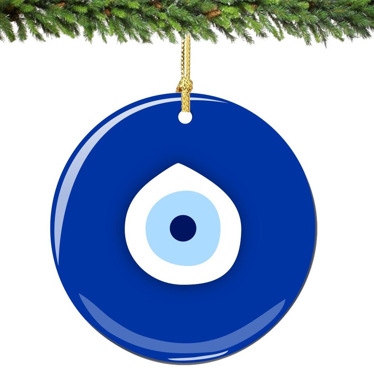 Evil Eye Ceramic Ornament