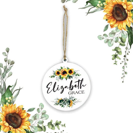 Sunflower Personalized Christmas Ornament