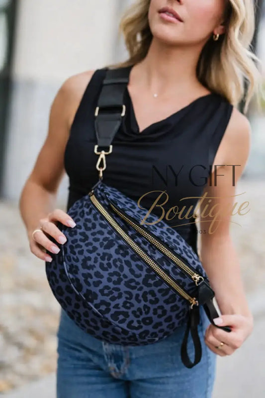 Farah Fanny Bum Bag - Blue Leopard Fanny Packs
