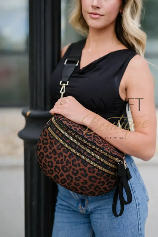 Farah Fanny Bum Bag - Brown Leopard Fanny Packs