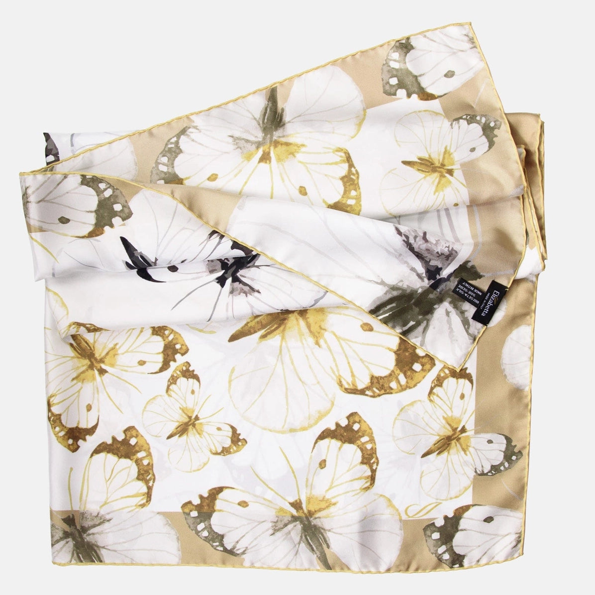 Farfalla - Silk Foulard - Yellow Bronze