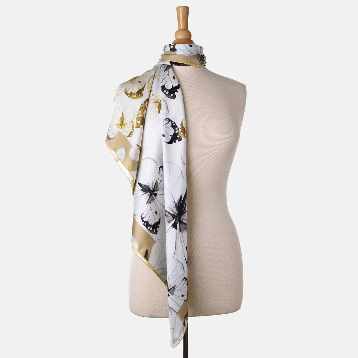 Farfalla - Silk Foulard - Yellow Bronze