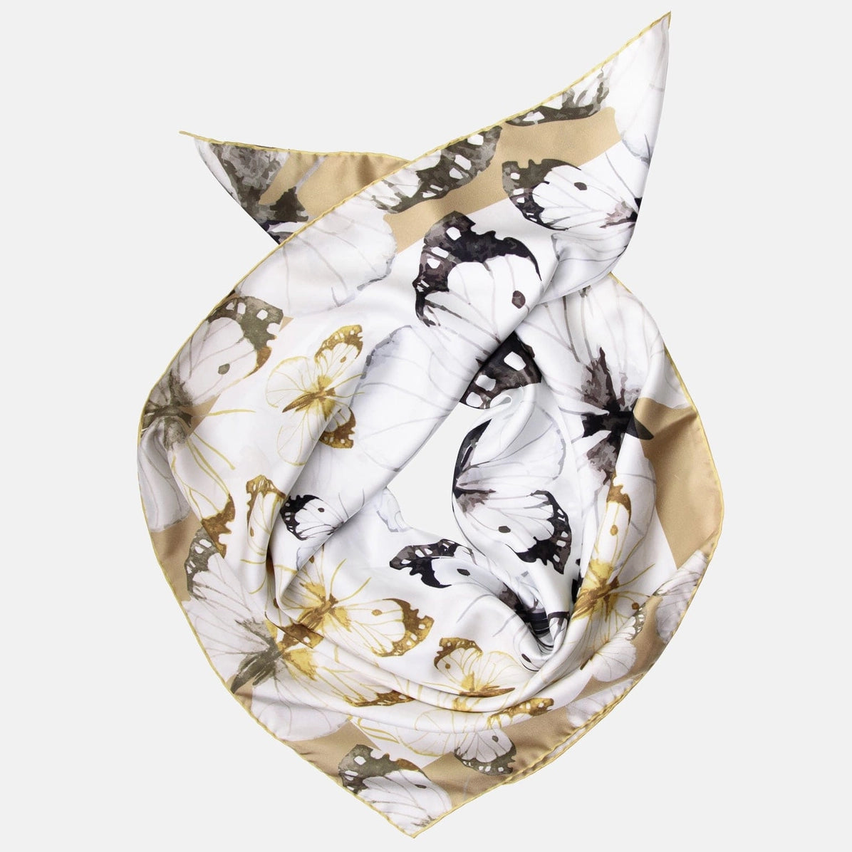 Farfalla - Silk Foulard - Yellow Bronze