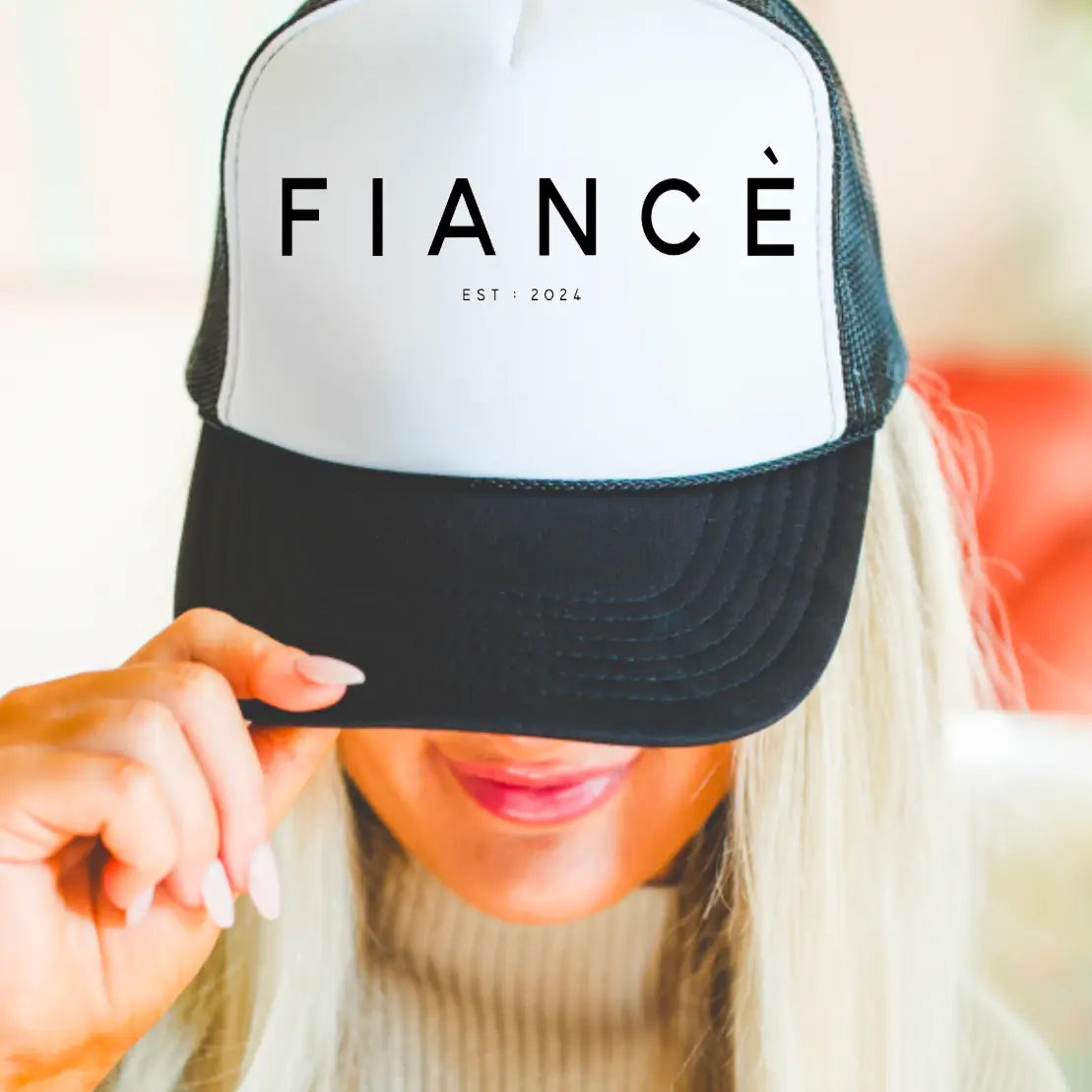 Fiance 2024 Black & White Trucker Hat