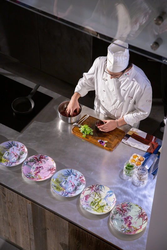 Set of 6 Porcelain Dinner Plates - Firenze
