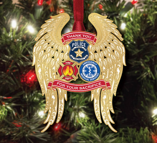 First Responders Angel Brass Ornament