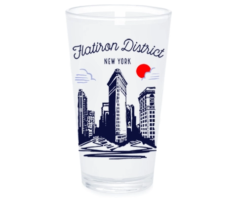 Flatiron District New York Sketch Pint Glass