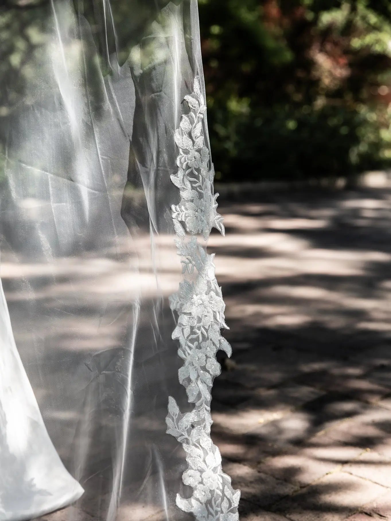 Floral Edge Embroidered Cathedral Veil