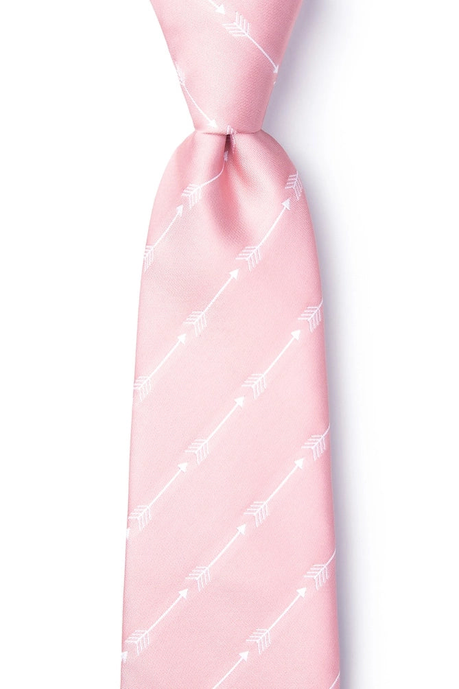 Flying Arrows Tie By Wild Ties - Pink Microfiber