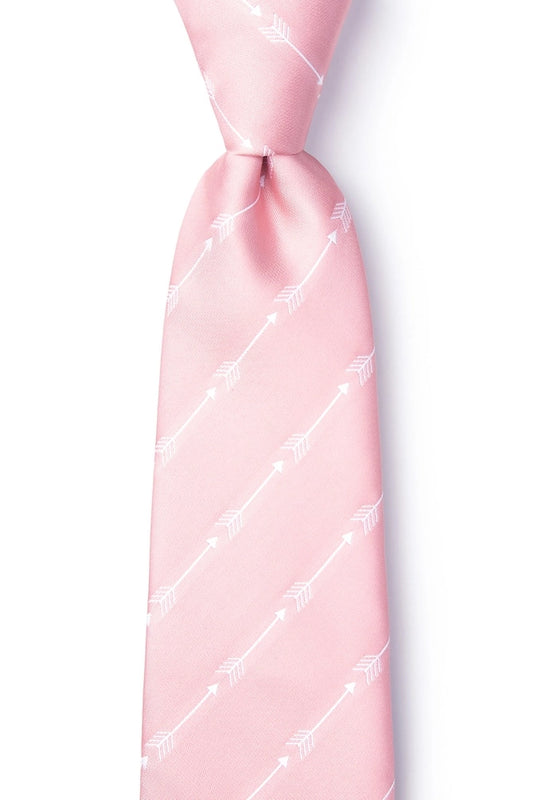 Flying Arrows Tie By Wild Ties - Pink Microfiber