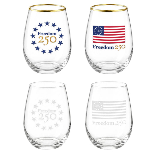 Freedom 250 Stemless Wine Glass - Officially Licensed