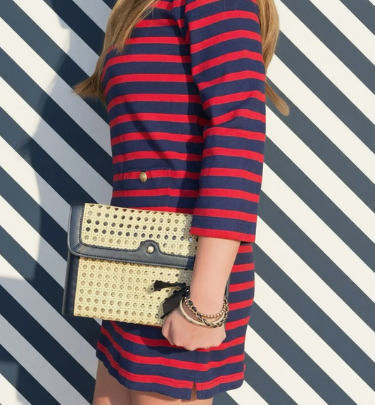 French Quarter Clutch- Navy