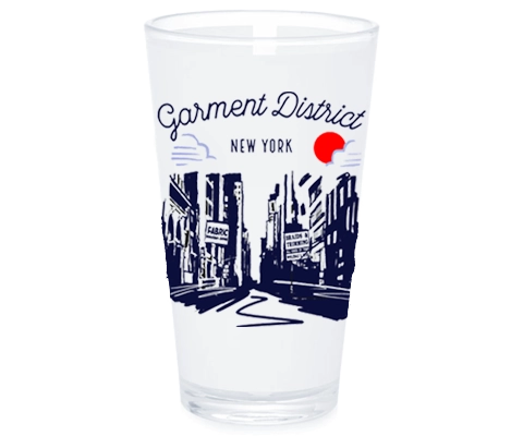 Garment District New York Sketch Pint Glass