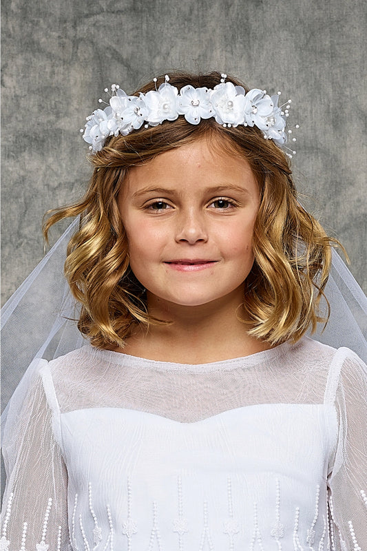 Gem Pearl Flower Crown Veil