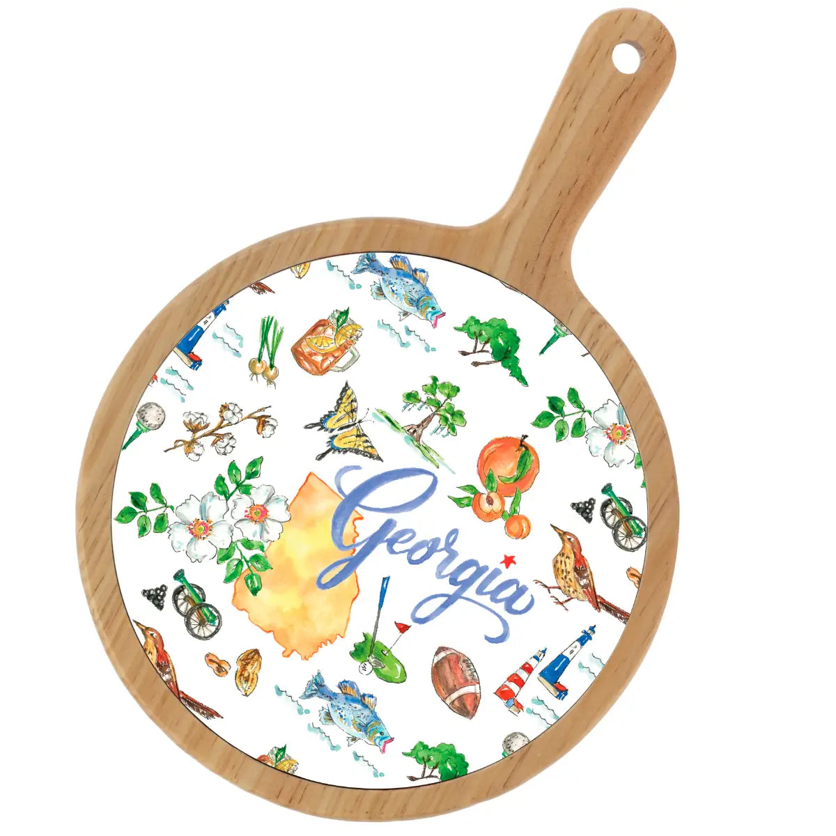 Location Themed Bamboo Cheese Board - Boot Scootin Bamboo & Ceramic Cheese Board Preorder ships March 3