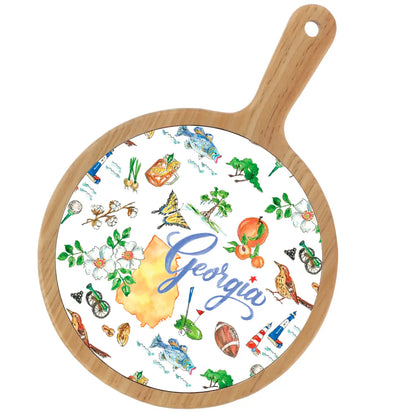 Location Themed Bamboo Cheese Board - Boot Scootin Bamboo & Ceramic Cheese Board Preorder ships March 3