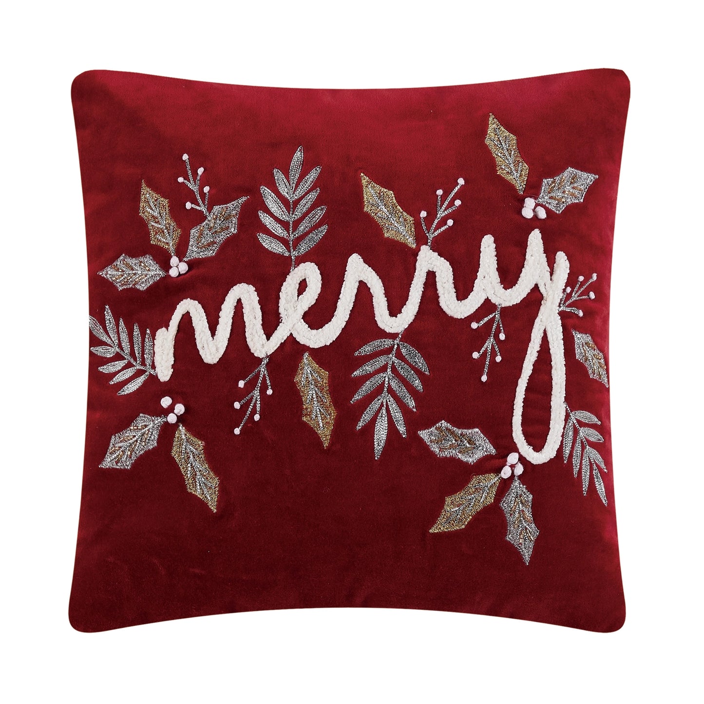 Gilded Merry Embroidered Pillow