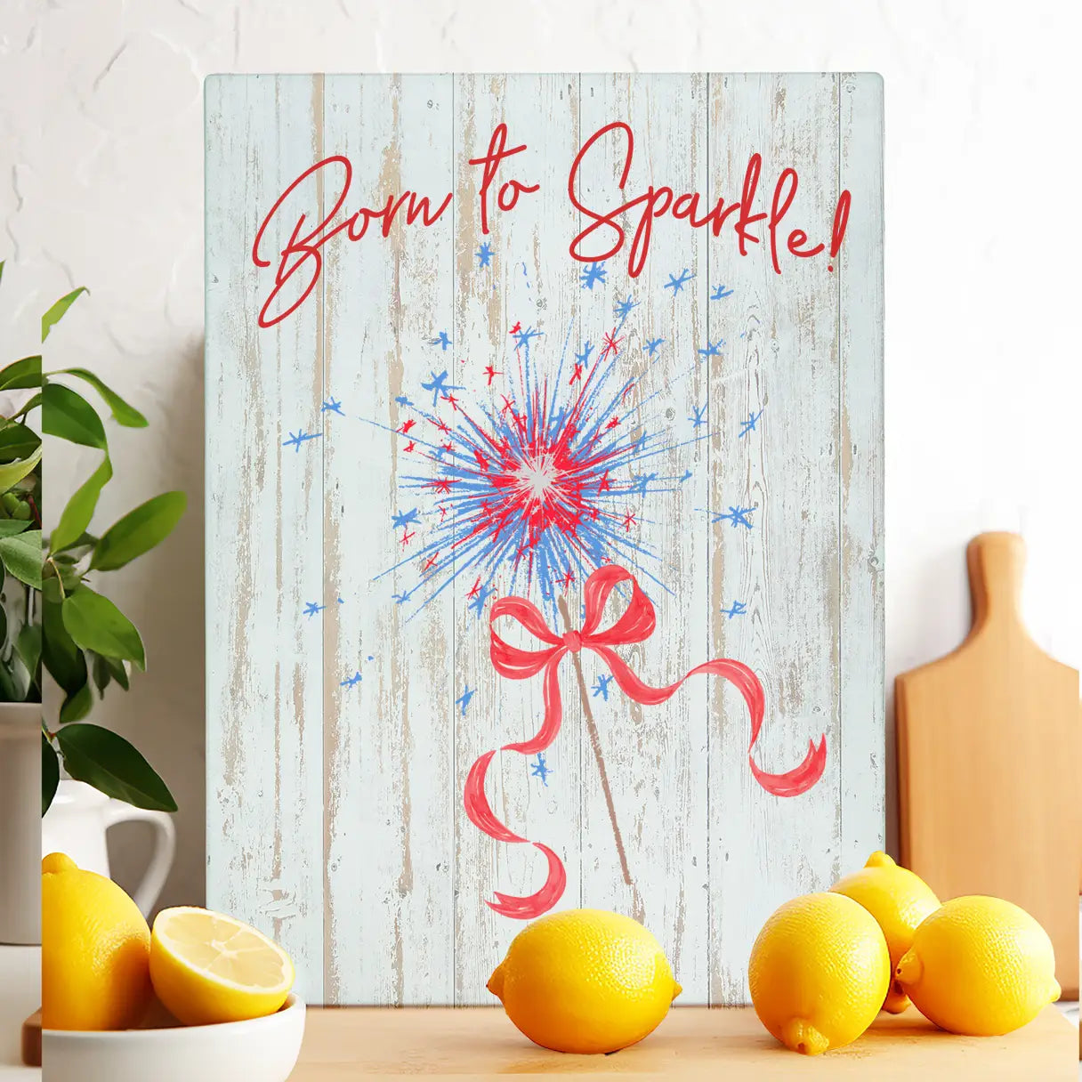 Glass Trivet 4th of July Patriotic Born To Sparkle - NY Gift Boutique