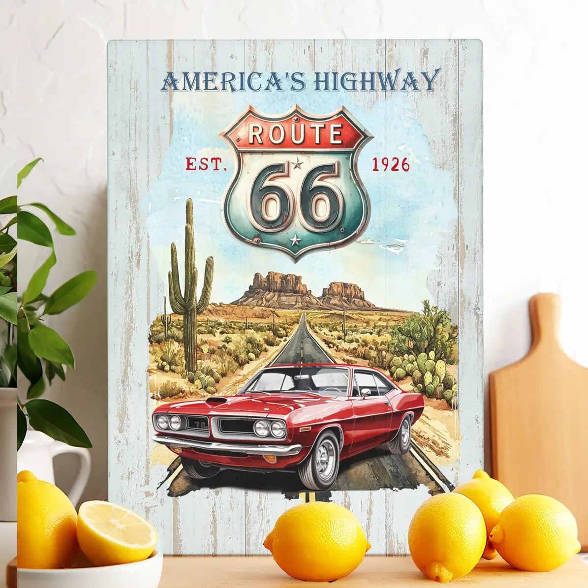Glass Trivet Route 66 America's Highway - NY Gift Boutique